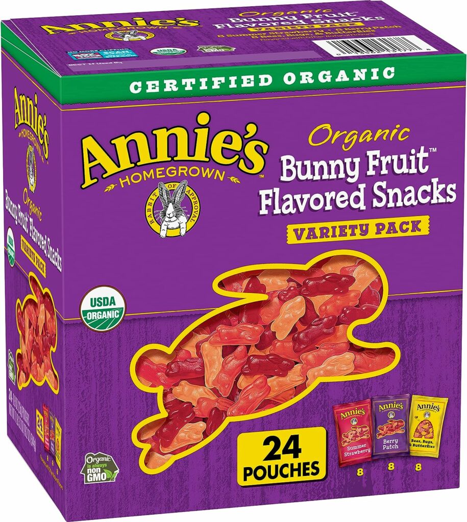 Annies Organic Bunny Fruit Snacks, Gluten Free, Variety Pack, 24 Pouches