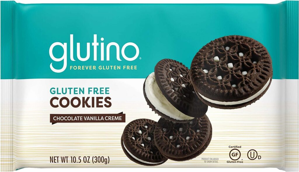 Glutino Gluten Free Chocolate Vanilla Creme Cookies, 10.5 Ounce
