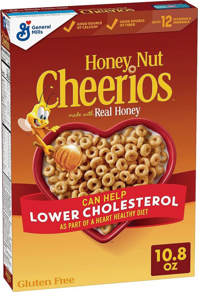 Honey Nut Cheerios Heart Healthy Cereal, Gluten Free Cereal With Whole Grain Oats, 10.8 OZ