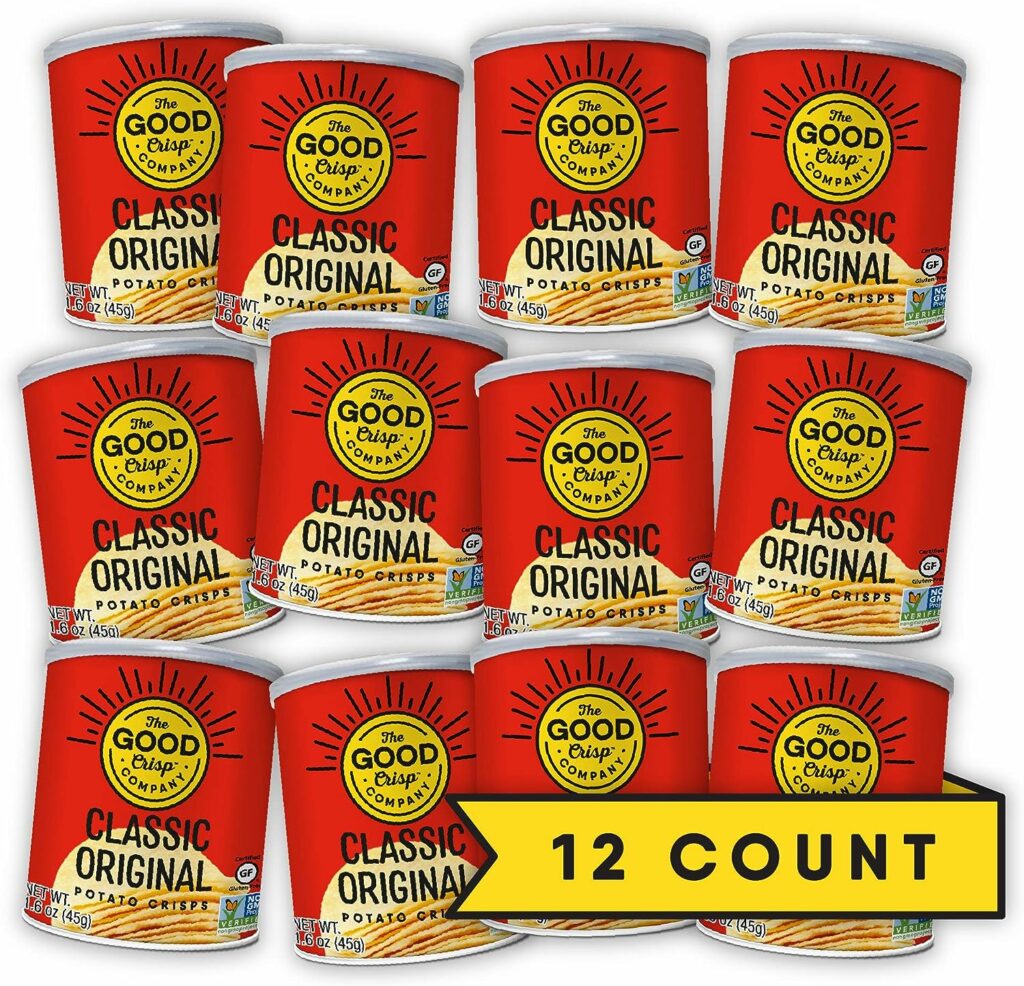 The Good Crisp Company, Good Crisps Minis (Original, 1.6 Ounce, Pack of 12) Non-GMO, Allergen Friendly, Potato Chip Snack Pack, Gluten Free Snacks